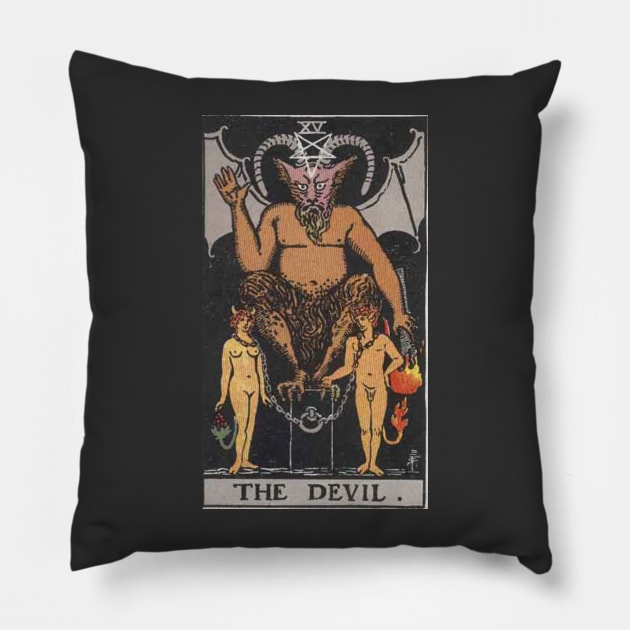 Tarot Deck - Major Arcana - XV - The Devil Pillow by sezinun