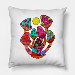 Full Moon Mushrooms Pillow