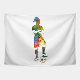 Girl Soccer Player Tapestry