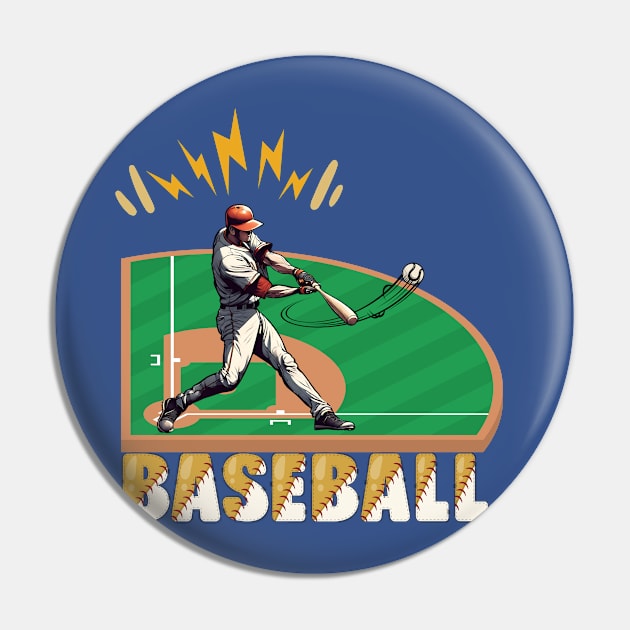 Baseball touchdown Pin by "Artistic Apparel Hub"