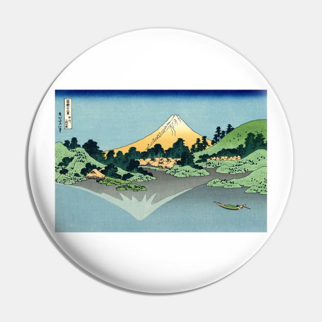 Mount Fuji reflects in Lake Kawaguchi, seen from the Misaka Pass in Kai Province - Katsushika Hokusai Pin by themasters