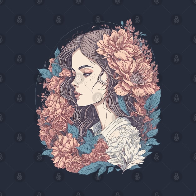 Floral Girl Illustration by ElMass