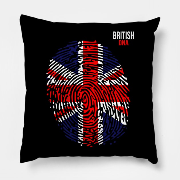 British DNA. British Flag. Cool English Flag Pillow by Jakavonis