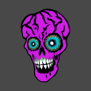 Purple Dead Head Crazy - Halloween T-Shirt