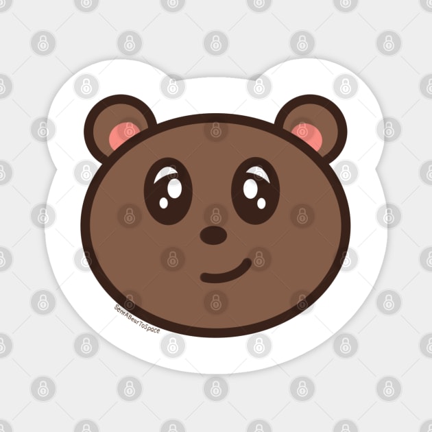 Chibi Bear Face Magnet by SentABearToSpace 