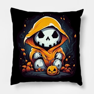 Eerie Halloween Ghoul Art - Spooky Season Delight Pillow