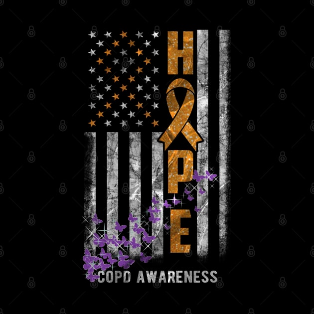 COPD Awareness Hope Flag Purple Butterflies by mythikcreationz