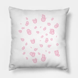pink bubbles on blue Pillow