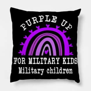 Purple Up For Military Kids Military Child Month Rainbow Pillow