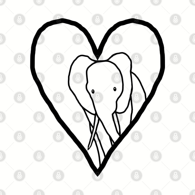 My Valentine Elephant Line Drawing by ellenhenryart