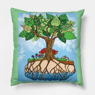 Trees Drink from the Water Table Scene - Climate Art! Pillow