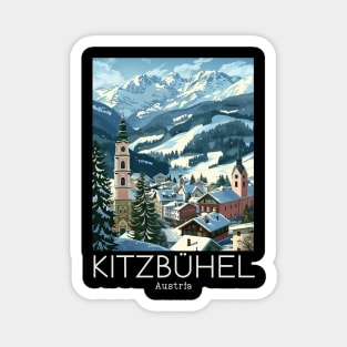 A Vintage Travel Illustration of Kitzbühel - Austria Magnet