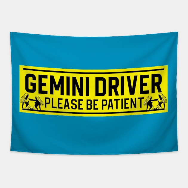 Funny Gemini Twins Zodiac Student Driver Notice Sign Tapestry by WitchNitch