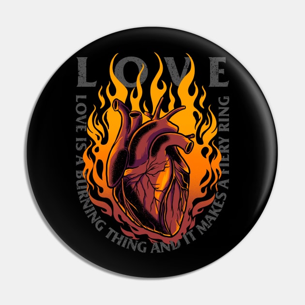 Love Burn Thing Fiery Ring Cash Lovely Heart Human Anatomy Pin by alxmd