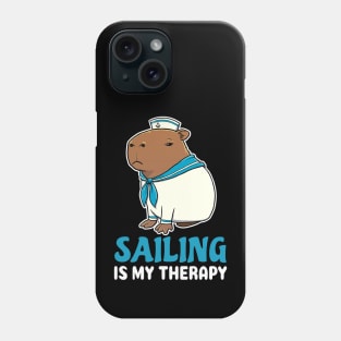 Sailing is my therapy cartoon Capybara Sailor Phone Case