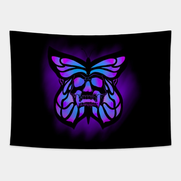 Skull Butterfly Tapestry by Joebarondesign