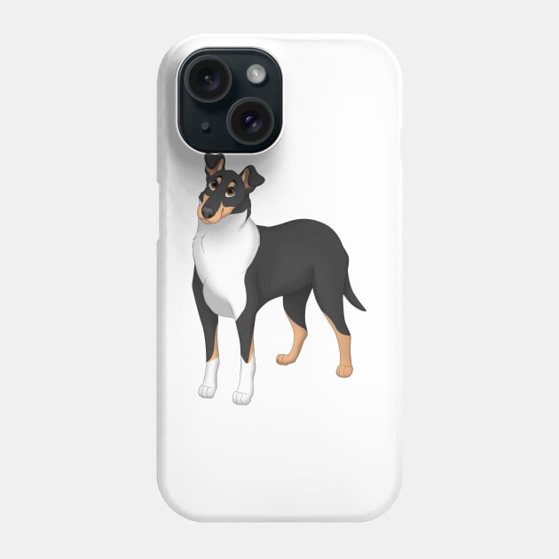 White, Black & Tan Smooth Collie Dog Phone Case by millersye