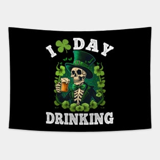 St Patricks Day I Love Day Drinking Funny Skeleton Beer Love Tapestry