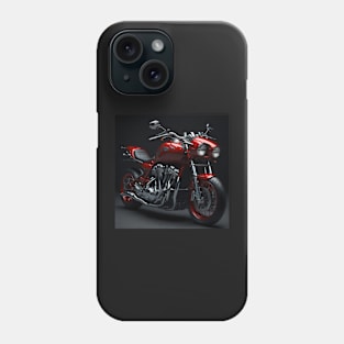 Chrome and Red Motorcycle - Sleek and Stylish Phone Case