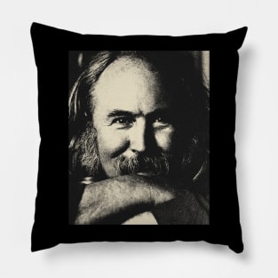 David Crosby - Vintage Pencil Drawing Style Pillow