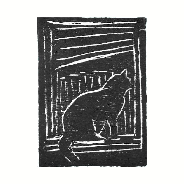 Window Cat (Black) by Hokusai's Kitten