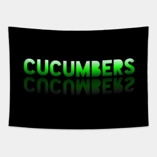 Cucumbers - Healthy Lifestyle - Foodie Food Lover - Graphic Typography Tapestry