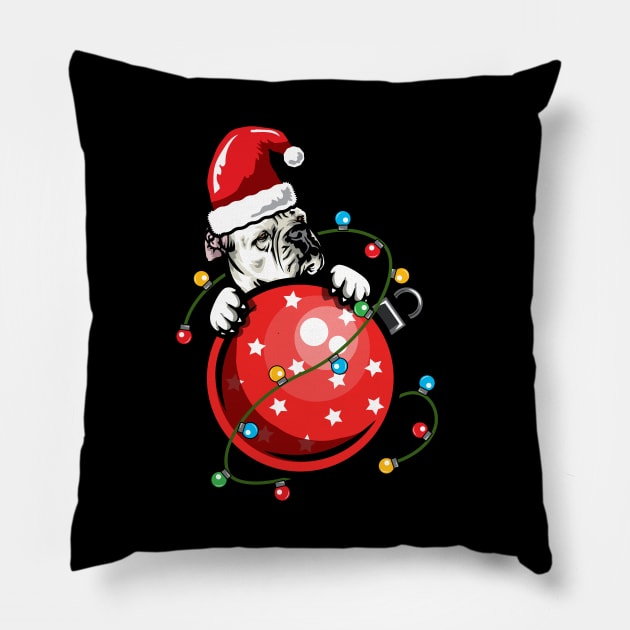 Santa American Bulldog Pillow by IPRINT