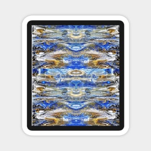 Blue and Gold Abstract Magnet