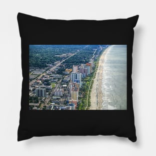 Aerial view of building, Myrtle beach Pillow