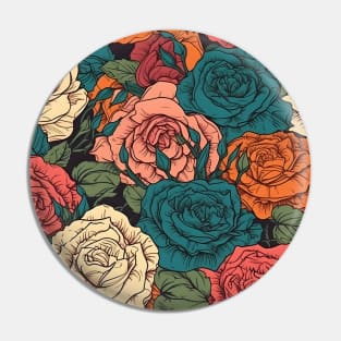 Summer Romance: Embrace the Season with a Colorful Rose Flower Pattern Pin