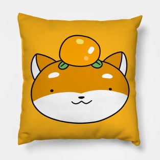Orange Fruit Shiba Face Pillow