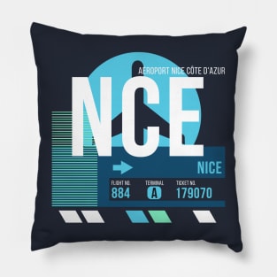 Nice (NCE) Airport // Sunset Baggage Tag Pillow