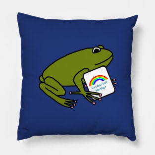 Frog with Worker Rainbow Essential Employee Meme Pillow