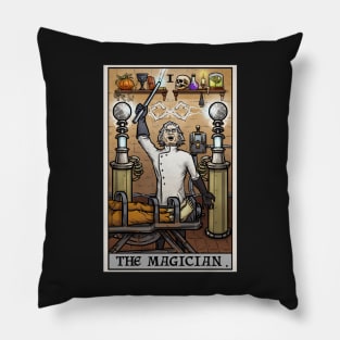 The Magician Tarot Card Halloween Dr Frankenstein Mad Scientist Funny Horror Pillow