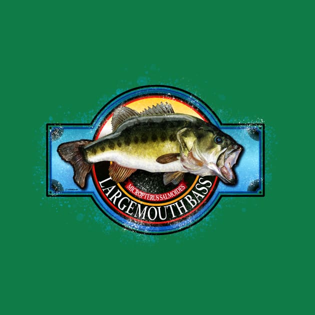 Largemouth Bass Vintage Color Signage by fishweardesigns