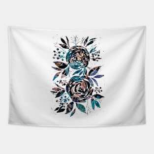 Bluish Watercolor Roses Tapestry