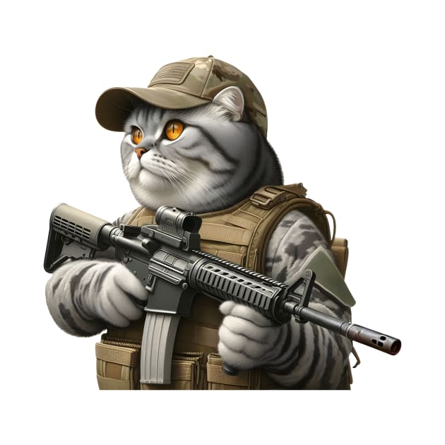 Tactical Cat by Rawlifegraphic