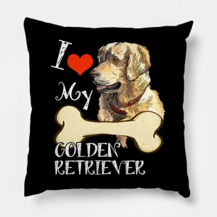 Golden Retriever T-Shirt - I Love My Golden Retriever Pillow