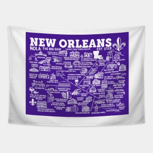 New Orleans Map Tapestry