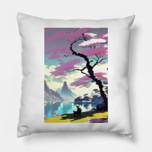 Japanese landscape Pillow