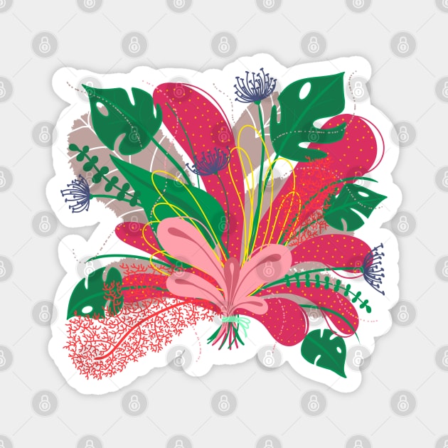 CRAZY LEAVES Magnet by MAYRAREINART