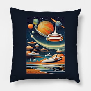 Soviet sci fi space art Pillow