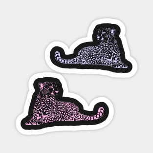 pink and purple cheetah preppy aesthetic Magnet