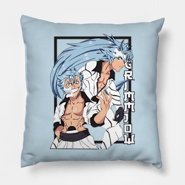 Blue Haired Menace Grimmjow bleach Fanart Pillow by Planet of Tees