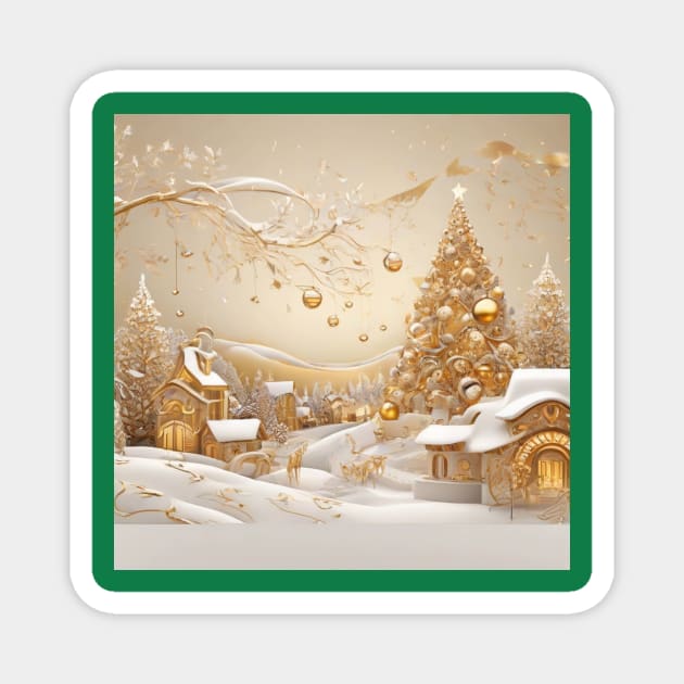 Christmas Winter Scene Magnet by likbatonboot