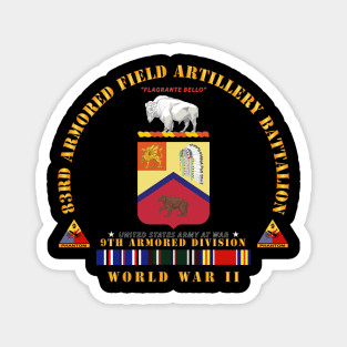 Army - 83rd Armored FA Bn - COA - WWII - EU SVC Magnet