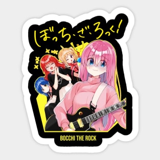 All The Main Characters In Bocchi The Rock Anime In A Cute Minimalist Pop  Art Design Featured With Their Unique Hairpin And Ribbon Colored In Their  Own Hair Color - Bocchi The