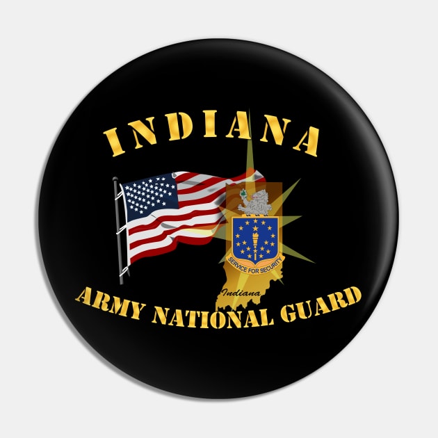 Indiana - ARNG w Flag Pin by twix123844