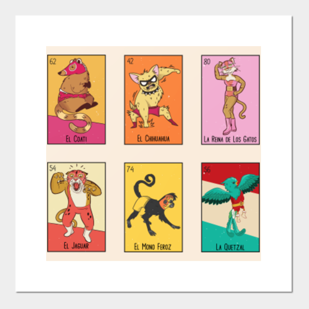 Mexican Luchador Loteria Cards