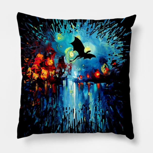 Flight of the Dragon Pillow by sagittariusgallery